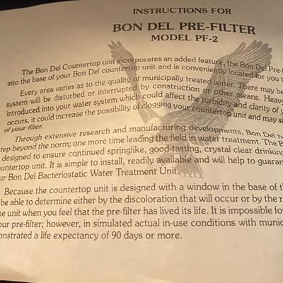 Bon Del Water Filter