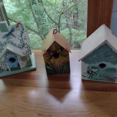 Set of Three Custom-Built Bird Houses