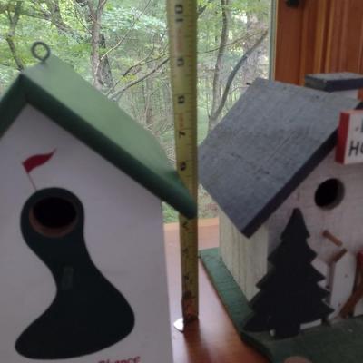 Pair of Custom-Built Golf Themed Bird Houses