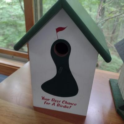 Pair of Custom-Built Golf Themed Bird Houses
