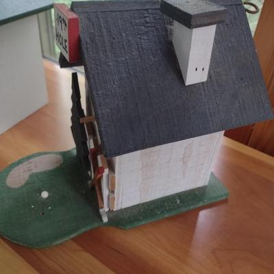 Pair of Custom-Built Golf Themed Bird Houses