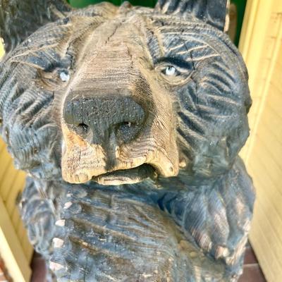 Solid Wood Hand Carved Bear