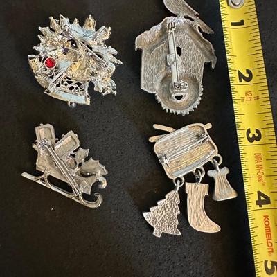 Vintage holiday Brooches