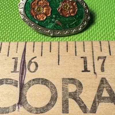 Sterling floral pin