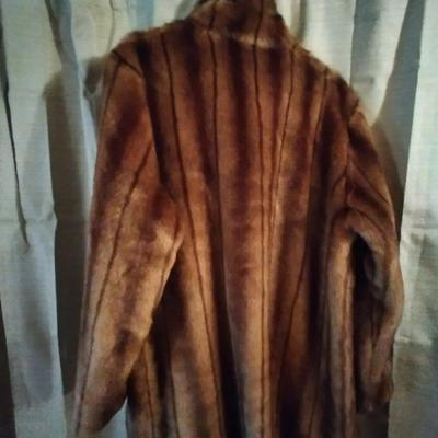 Stripe mink coat