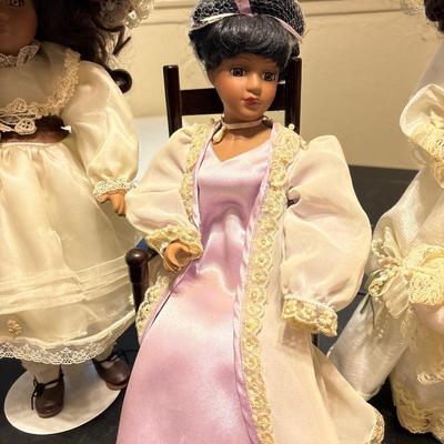 Three fancy dressed dolls J Misa Collection