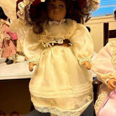 Three fancy dressed dolls J Misa Collection