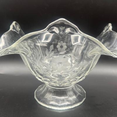 Vintage Indiana Glass Double Fleur de Lis (2)