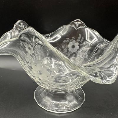 Vintage Indiana Glass Double Fleur de Lis (2)