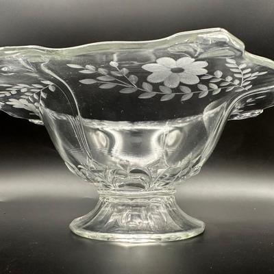 Vintage Indiana Glass Double Fleur de Lis (2)