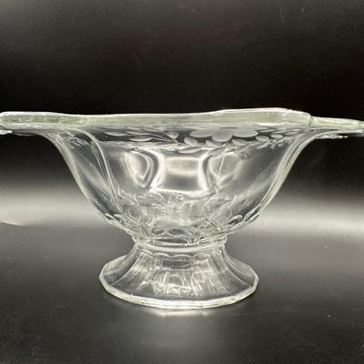 Vintage Indiana Glass Double Fleur de Lis (2)
