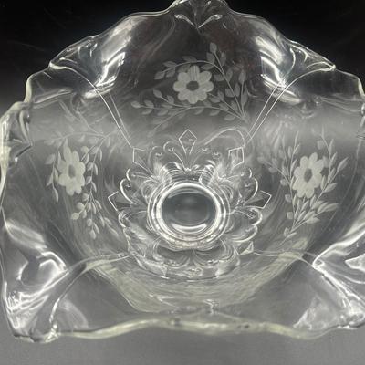 Vintage Indiana Glass Double Fleur de Lis (2)