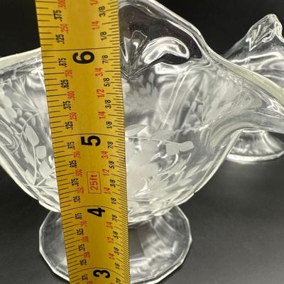 Vintage Indiana Glass Double Fleur de Lis (2)