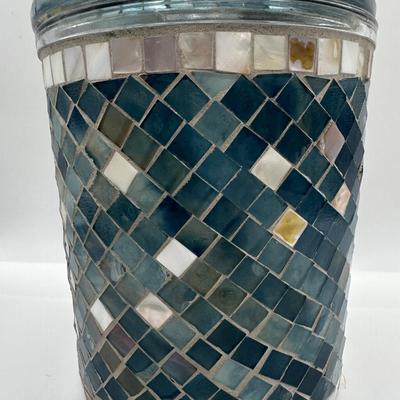 Mosaic Glass Decorative Jar w/ Lid