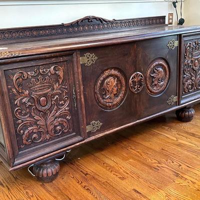 Lot 12: Antique Spanish Sideboard Buffet