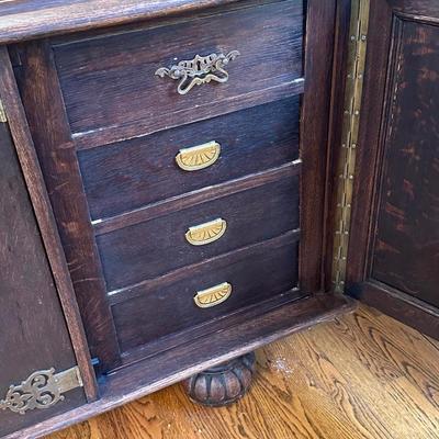 Lot 12: Antique Spanish Sideboard Buffet