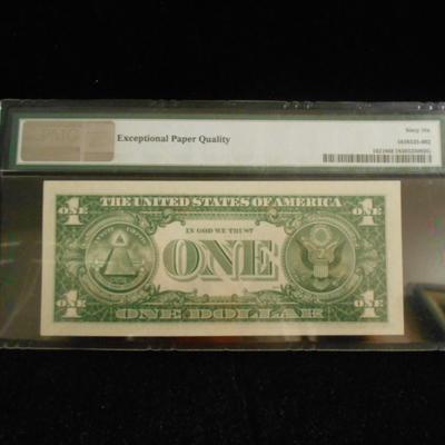 1957 B 1 Dollar Silver Certificate Graded 66 Gem Unc.