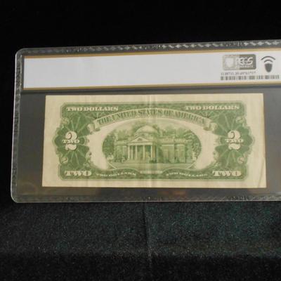 1928 G 2 Dollar Bill Graded 35 Choice VF