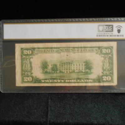 1934 C 20 Dollar Bill Graded Very Fine 30