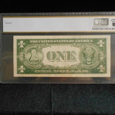 1935 C 1 Dollar Silver Certificate Graded About Unc. 50