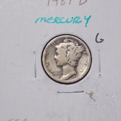1931 D Mercury Dime