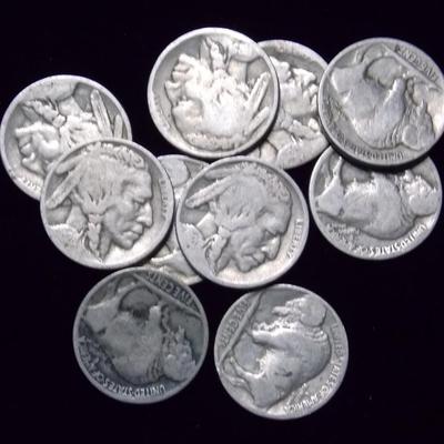 10 Buffalo Nickels