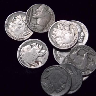 10 Buffalo Nickels