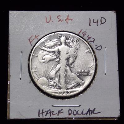 1942 S WalkingLiberty Half Dollar
