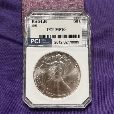 1986 Silver Eagle MS 70 (PCGS EST. 975)