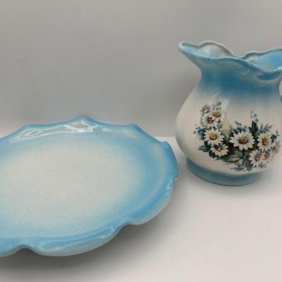 Vintage Floral Pitcher and Wash Basin