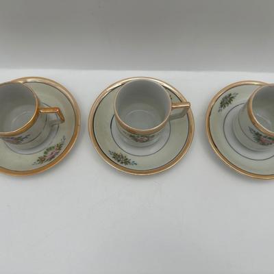 VTG Hand Painted Occupied Japan Tea Cups & Saucers