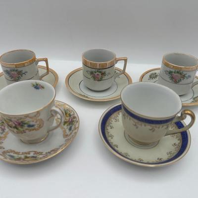 VTG Hand Painted Occupied Japan Tea Cups & Saucers