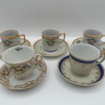 VTG Hand Painted Occupied Japan Tea Cups & Saucers