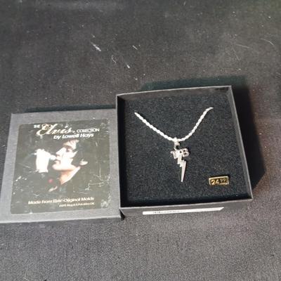 ELVIS JEWELRY BY LOWELL HAYS SILVER PLATED NECKLACE