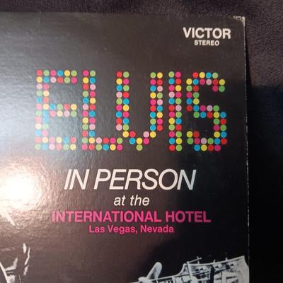 2 ELVIS VINYL RECORDS "ELVIS IN PERSON" (FAIR) "ELVIS PURE GOLD" (ALBUM IS GOOD)