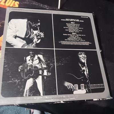 2 ELVIS VINYL RECORDS "ELVIS IN PERSON" (FAIR) "ELVIS PURE GOLD" (ALBUM IS GOOD)