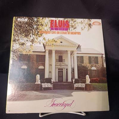 ELVIS "BLUE HAWAII" & "ELVIS "RECORDED LIVE ON STAGE IN MEMPHIS" VINYL RECORDS