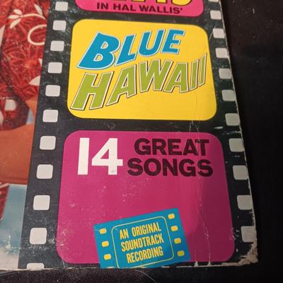 ELVIS "BLUE HAWAII" & "ELVIS "RECORDED LIVE ON STAGE IN MEMPHIS" VINYL RECORDS