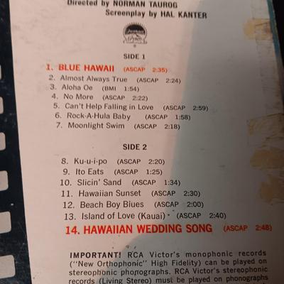 ELVIS "BLUE HAWAII" & "ELVIS "RECORDED LIVE ON STAGE IN MEMPHIS" VINYL RECORDS