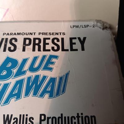 ELVIS "BLUE HAWAII" & "ELVIS "RECORDED LIVE ON STAGE IN MEMPHIS" VINYL RECORDS