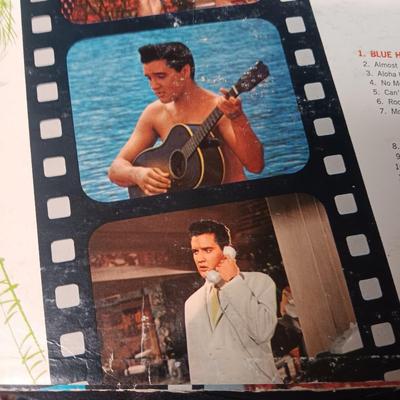 ELVIS "BLUE HAWAII" & "ELVIS "RECORDED LIVE ON STAGE IN MEMPHIS" VINYL RECORDS