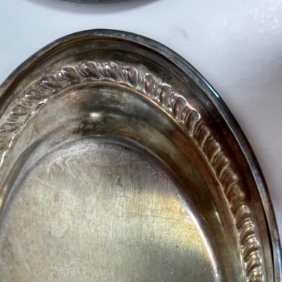 Silver-plate Lot -Dessert plates & small platter monogrammed
