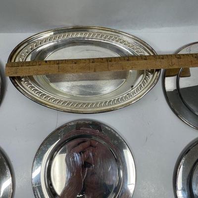 Silver-plate Lot -Dessert plates & small platter monogrammed