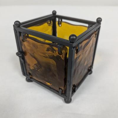 Glass Bear Design Candle Holder
