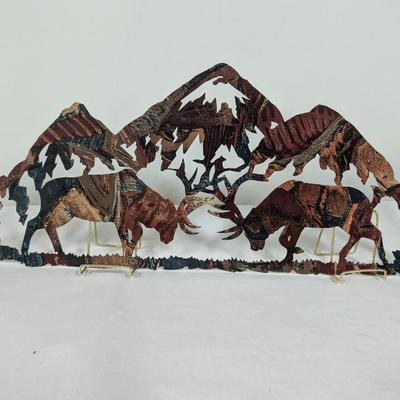 Metal Elk Wall Decor