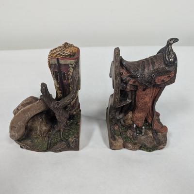 Resin Cowboy Boots/Saddle Bookends