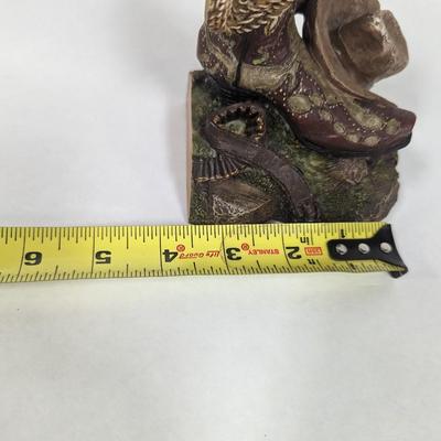 Resin Cowboy Boots/Saddle Bookends