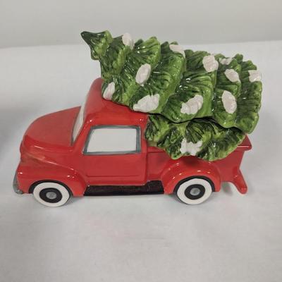 Vintage Cookie Jars Cracker Barrel Christmas Car & Brick House