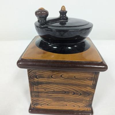 Vintage Ceramic Coffee Grinder Cookie Jar