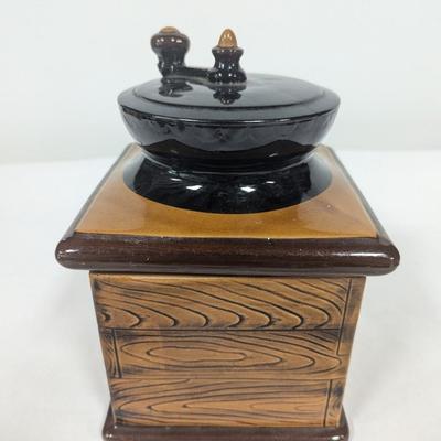 Vintage Ceramic Coffee Grinder Cookie Jar